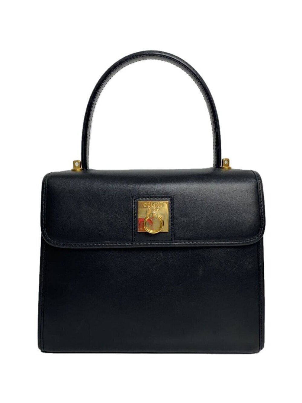Celine Handbag Leather Black